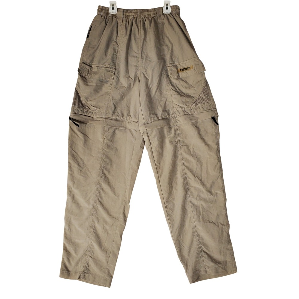 Magellan Sportswear Mens Tan Zip Off Convertible Cargo Pants Shorts Medium Khaki